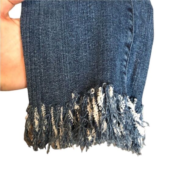 J Brand Blue Fringe Hem Jeans - Picture 3 of 14